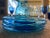 Aqua Set of 4 Hand Blown Aquamarine Salad or Dessert Plates French Glass Blower Made For Sale - Image 8 of 10