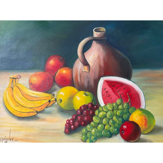 1990’s Arquímedes Still Life Oil on Canvas Painting – Dominican Republic Artist For Sale In Miami - Image 6 of 11