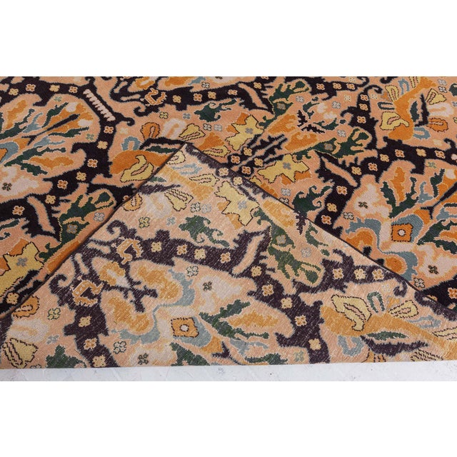 Black Doris Leslie Blau Vintage Spanish Rug (Size Adjusted) For Sale - Image 8 of 8