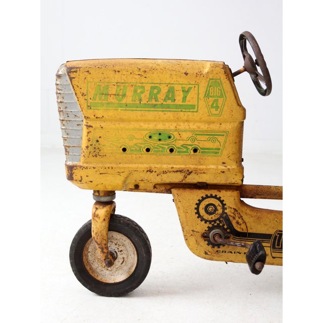 Yellow 1950s Murray Big 4 Pedal Tractor For Sale - Image 8 of 13