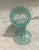 Farmhouse Vintage Light Teal Daisy Dot Depression Glass Sugar Dish For Sale - Image 3 of 5