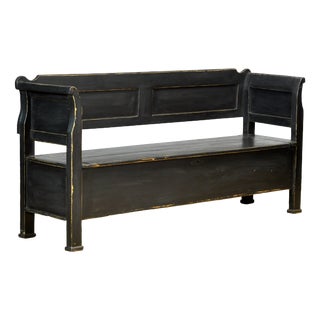 Antique Pine Drop-Top Bench, 1900s For Sale