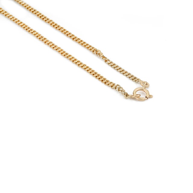 3.88ct Pear Cut Emerald Solitaire Art Deco Necklace in 14k Gold Curb Chain For Sale - Image 11 of 17