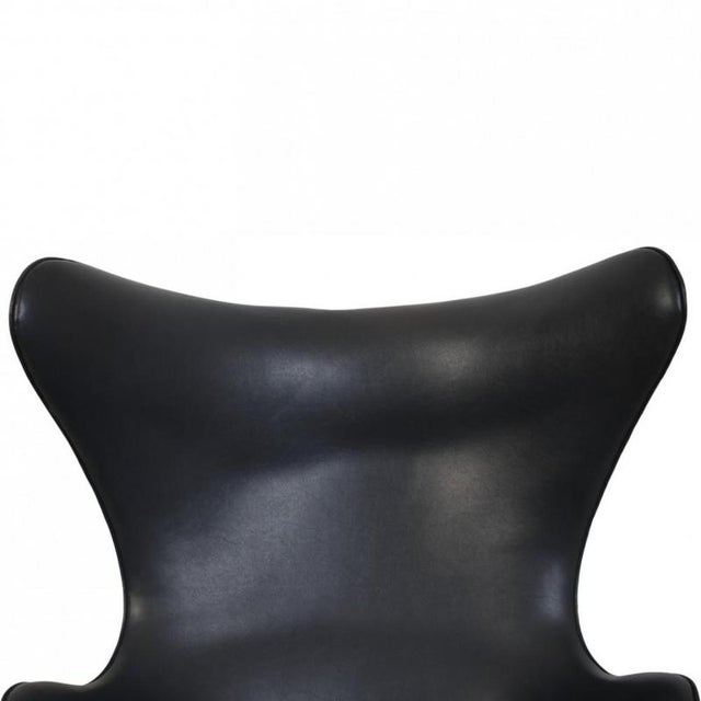 Vintage Egg Chair in Black Leather by Arne Jacobsen, 1963 For Sale - Image 3 of 18