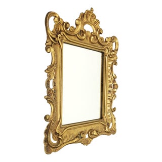 Vintage Mirror in Gilded Carved Frame, 1970s For Sale