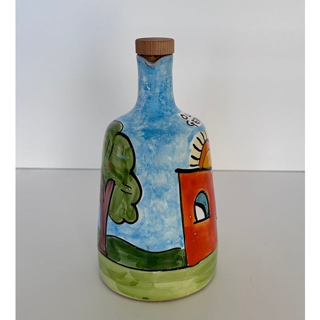 Rustic European Nino Parrucca Ceramic Oil Jug For Sale - Image 3 of 6