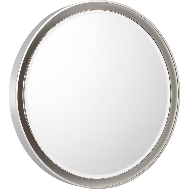 Tricia 30" Illuminated Round Mirror in Polished Nickel Designer: Thomas O'Brien Finish: Polished Nickel Height: 30" Width:...