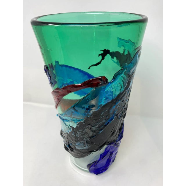 Traditional Fratelli Toso Vintage Murano Glass Vase For Sale - Image 3 of 6