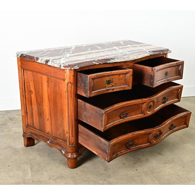 18th Century French Louis XV Period Commode With Original Hand Cut Marble Top For Sale - Image 15 of 16