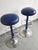 Vintage Bar Stools in Blue Faux Leather and Aluminum from Knoll, 1970s, Set of 2 For Sale - Image 12 of 14