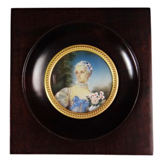 Hand-Painted Miniature Portrait of the Duchess of Coutances by Labille-Guiard, 19th Century For Sale