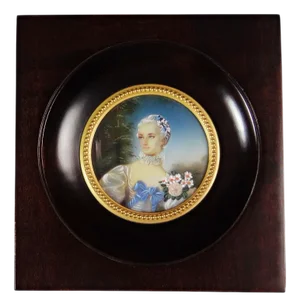 Hand-Painted Miniature Portrait of the Duchess of Coutances by Labille-Guiard, 19th Century