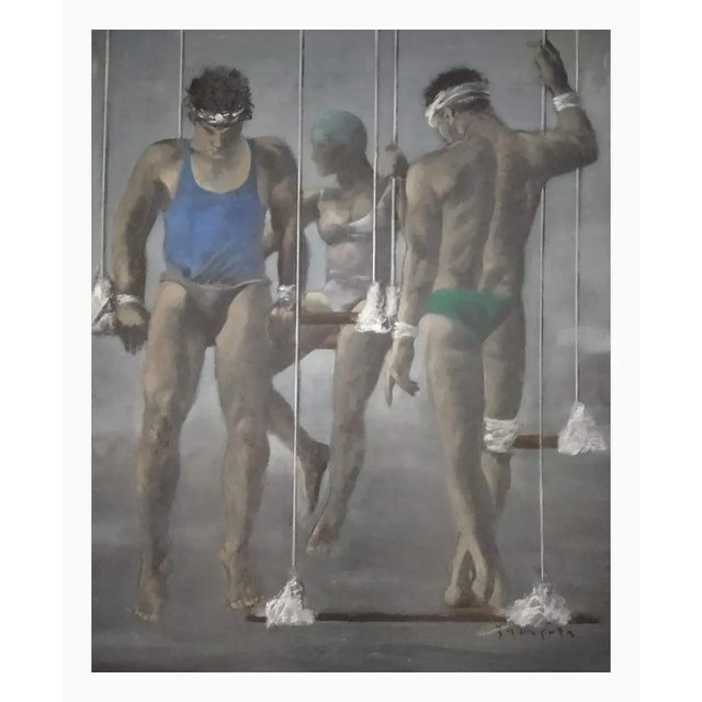 Jose Zaragoza, The Balance of the Human Condition, 1981, Oil on Canvas For Sale - Image 10 of 10