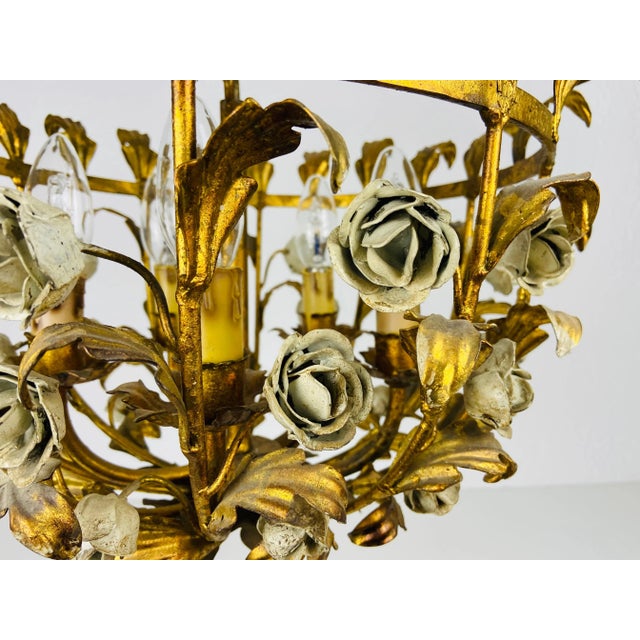 1970s Golden Wheat Sheaf Pendant Lamp by Hans Kögl, Germany, 1970s For Sale - Image 5 of 11