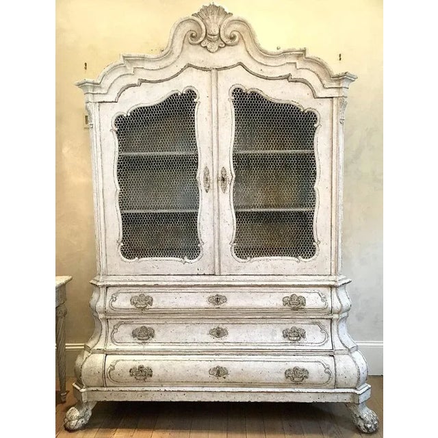 Rococo 18th C Painted Dutch Buffet Deux Corps For Sale - Image 3 of 3