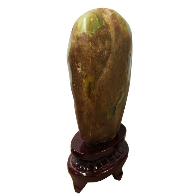 Chinese Raw Jade Stone Accent Chairish