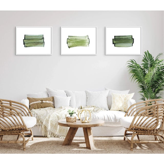 Contemporary Abstract Acrylic on Hahnemühle Paper Painting "Duo Triptych 02" by Emma Godebska For Sale - Image 4 of 5