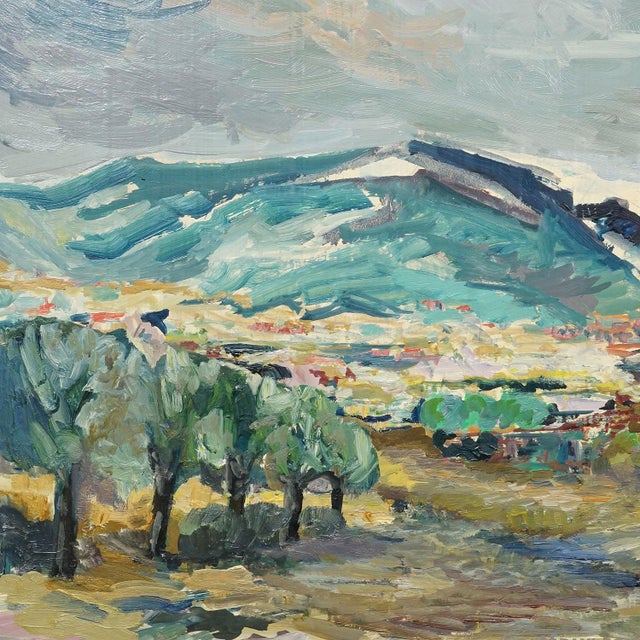 Wood Alexander Michael Oil Painting of a Mountain Landscape, 1969 For Sale - Image 7 of 7