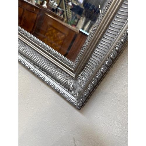 Baroque Style Decorative Silver Mirror For Sale - Image 4 of 10