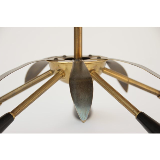 Modernist Sputnik Chandelier in the style of Stilnovo, 1950s For Sale - Image 10 of 11