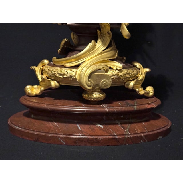 1840 French Louis XVI Bronze Marble Lyre Clock - 1 Pc For Sale - Image 6 of 18