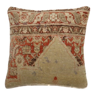 Antique Zabihi Collection Tabriz Rug Non-Insert Pillow For Sale