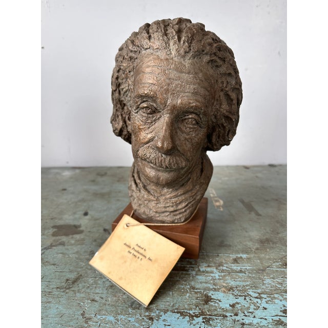 Vintage Bust of Dr. Albert Einstein by Austin Productions Sculptures 1962 For Sale - Image 9 of 12