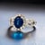 Traditional Natural Sapphire Diamond Ring Size 6.25 14k W Gold 2.31 TCW Certified For Sale - Image 3 of 14