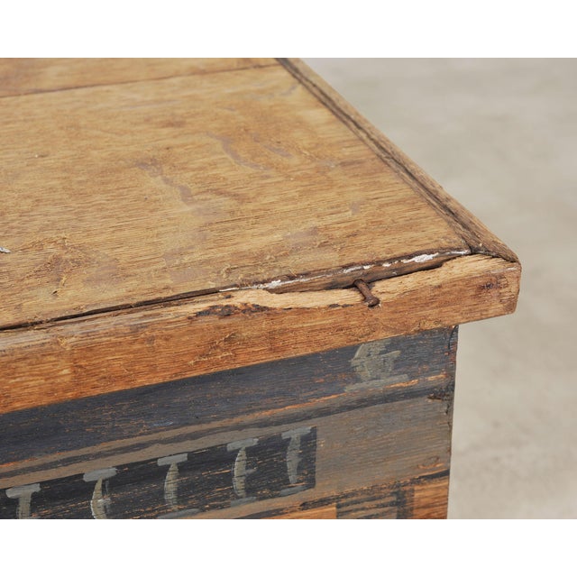 19th C. Country English Painted Georgian House Blanket Chest For Sale - Image 11 of 18