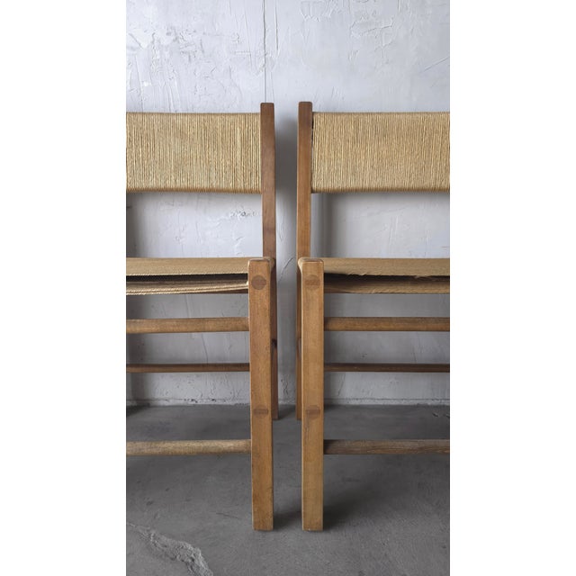 Vintage Rustic Danish European Oak and Rope Dining Chairs - Set of 6 For Sale - Image 10 of 12