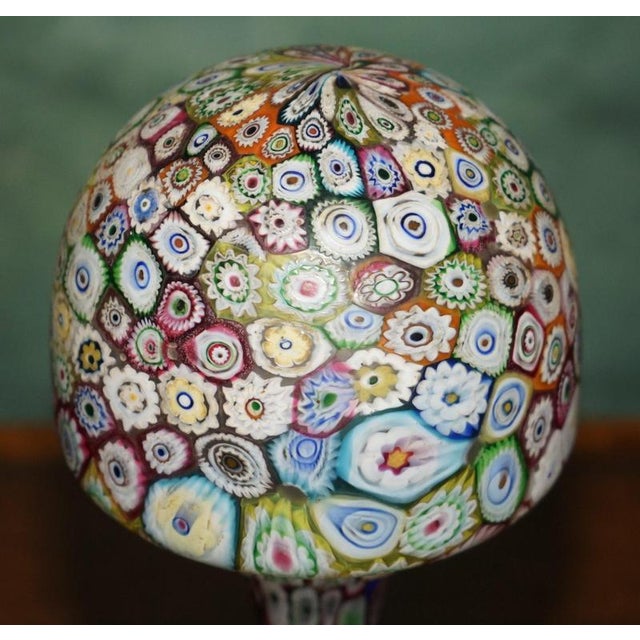 Exquisite Antique Murano Millefiori Italian Glass Mushroom Table Lamps, 1950s, Set of 2 For Sale - Image 17 of 18