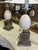 Egg-Shaped Marble and Silver-Plated Metal Lamps, 1980s, Set of 2 For Sale - Image 4 of 8