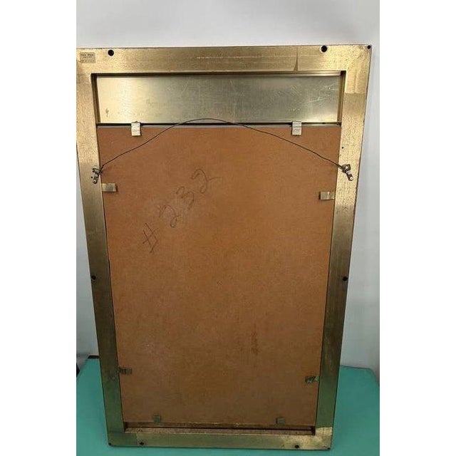 Chinoiserie Vintage Casa Bique Italian Chinoiserie Hand-Painted Metal Wall Mirror For Sale - Image 3 of 5