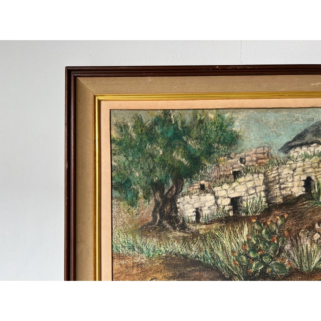 1960's Vintage Adobe House - Countryside Oil Landscape Painting For Sale In Miami - Image 6 of 12