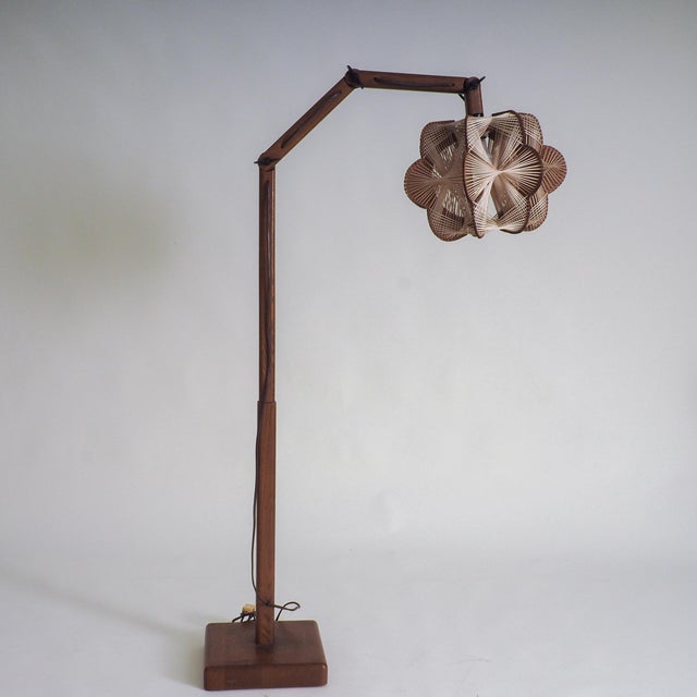 Vintage Danish Floor Lamp with Woven Shade, 1960s For Sale - Image 17 of 17