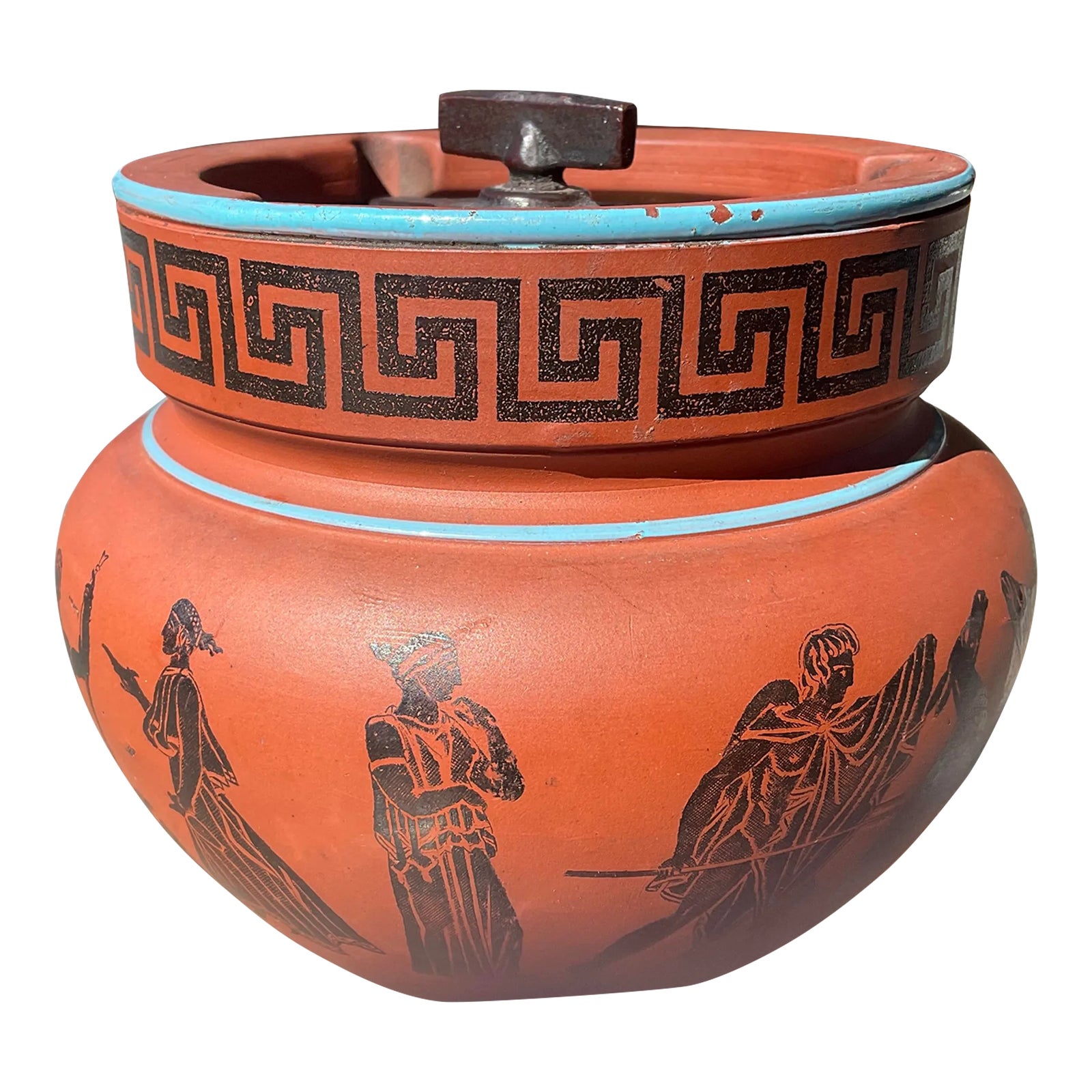 Antique Victorian Terracotta Tobacco Jar Attributed to Wedgwood Circa 1865 