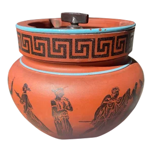Antique Victorian Terracotta Tobacco Jar Attributed to Wedgwood Circa 1865