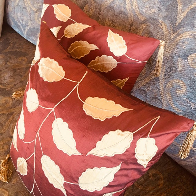 Autumn Silk Accent Pillows A Pair Chairish