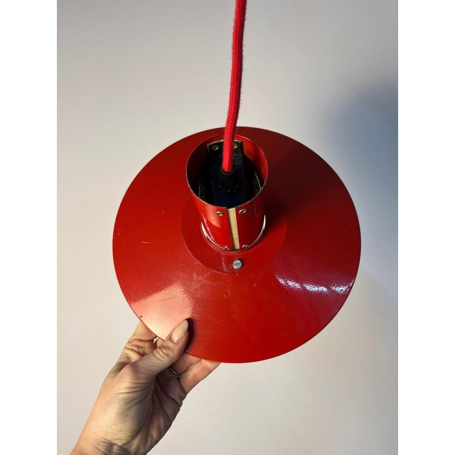 Flipper Red Louvered Lamp by Mogens Davidsen for SC Sørensen For Sale - Image 10 of 11