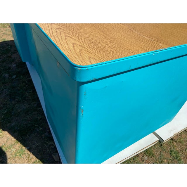 Allsteel Vintage Mid Century Modern Metal Tanker Desk For Sale In Sacramento - Image 6 of 12