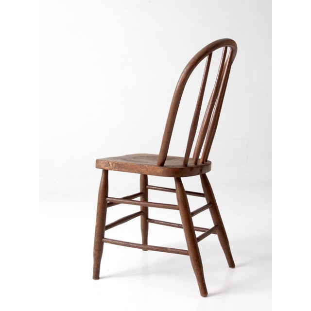 Late 19th Century Antique Windsor Bow Back Spindle Chair For Sale - Image 5 of 14