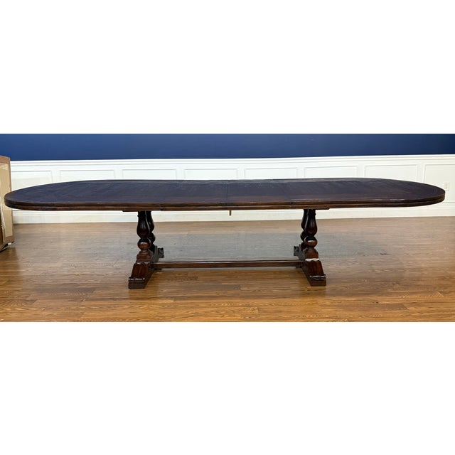 This is a magnificent English Country style Tressel banquet/dining table by Century Furniture. It was quite a find. It...