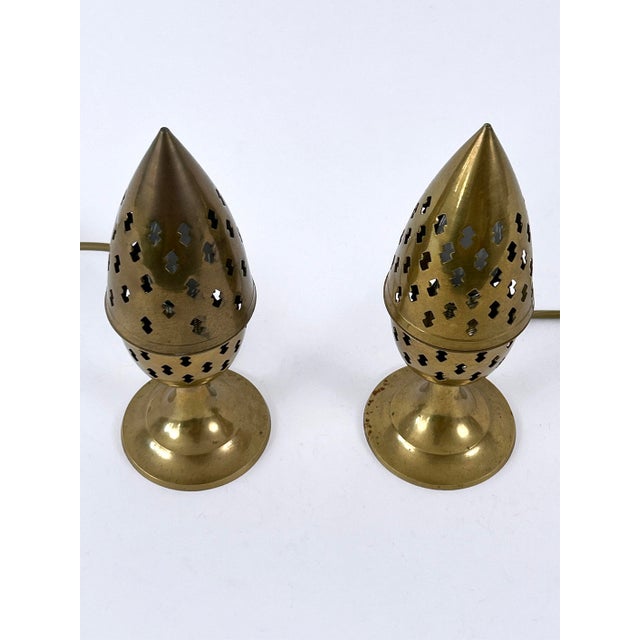 1960s Perforated Brass Bedside Table Lamps, Sweden, 1960s, Set of 2 For Sale - Image 5 of 18
