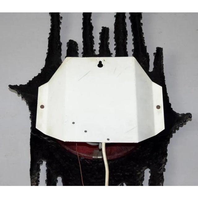 Iron and Glass Wall Lamp, 1950s For Sale - Image 6 of 8