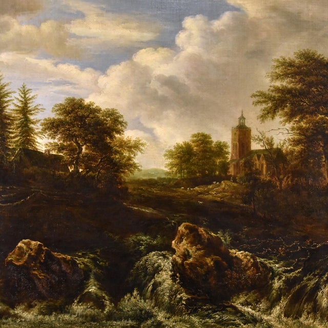 Baroque After Jacob Van Ruisdael, Landscape with Wood, 1670, Oil on Canvas, Framed For Sale - Image 3 of 18