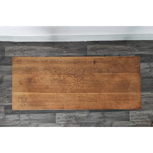 Brown German Monastery Table with Inlay, 1600s For Sale - Image 8 of 14