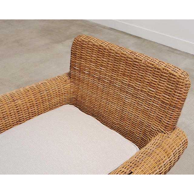 Organic Modern Woven Rattan Wicker Lounge Chair and Settee For Sale - Image 11 of 18