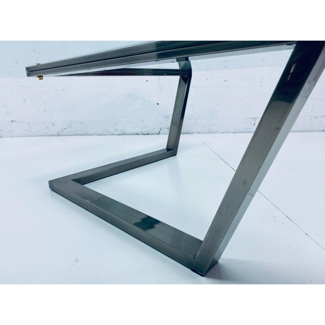 Design Institute of America Dia Glass and Brushed Chrome Coffee Table For Sale - Image 9 of 13