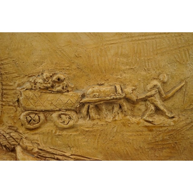 Bucci Melandri School The Gleaners Bas-Relief Plaque in Ceramic Faenza by Aldo Bacchilega, Italy, Early 1900s For Sale - Image 13 of 18