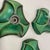 Sputnik Green Ceramic Wall Lights attributed to Pan Ceramics, Germany, 1970s, Set of 3 For Sale - Image 4 of 16
